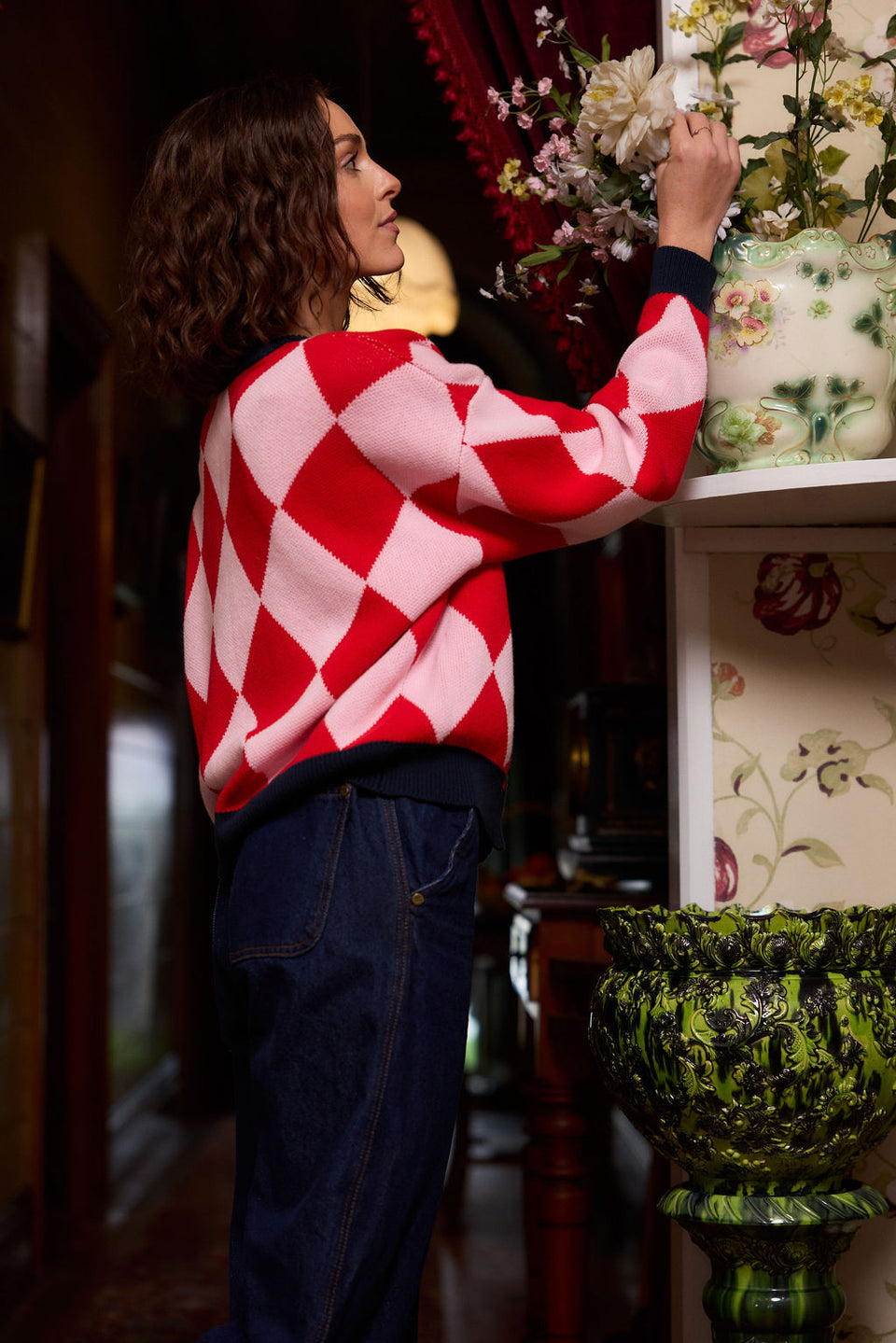 Thing Thing Gemma Cardigan - Cherry Milkshake - Stencil