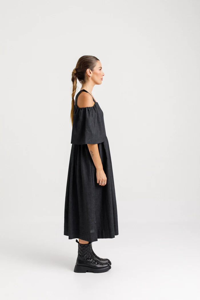 Thing Thing Cut Away Dress - Sooty - Stencil