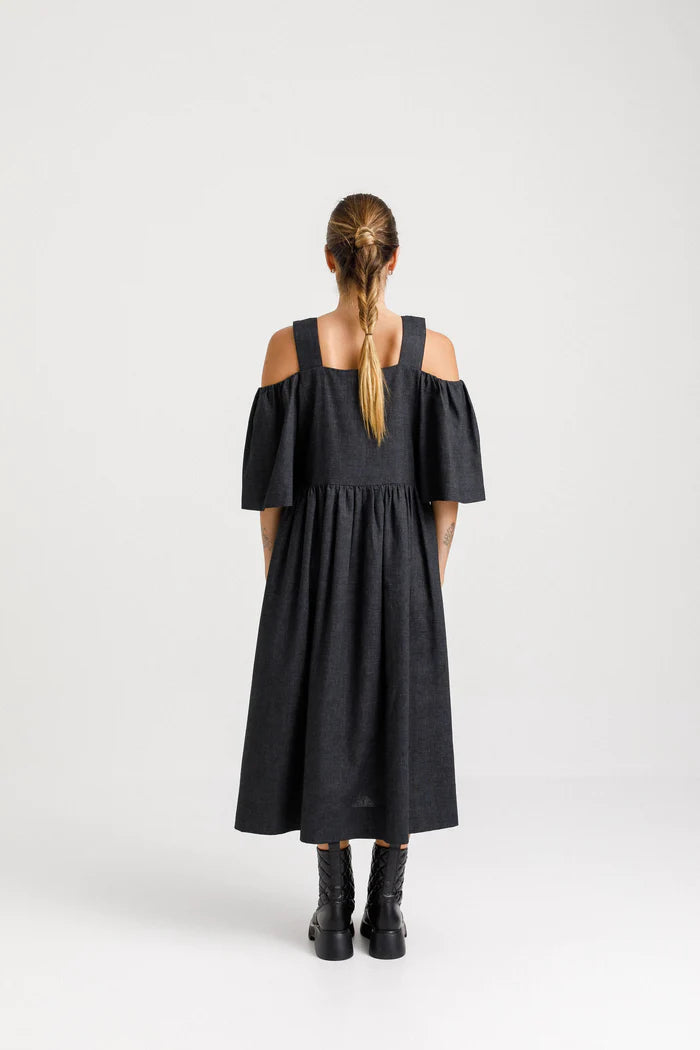 Thing Thing Cut Away Dress - Sooty - Stencil