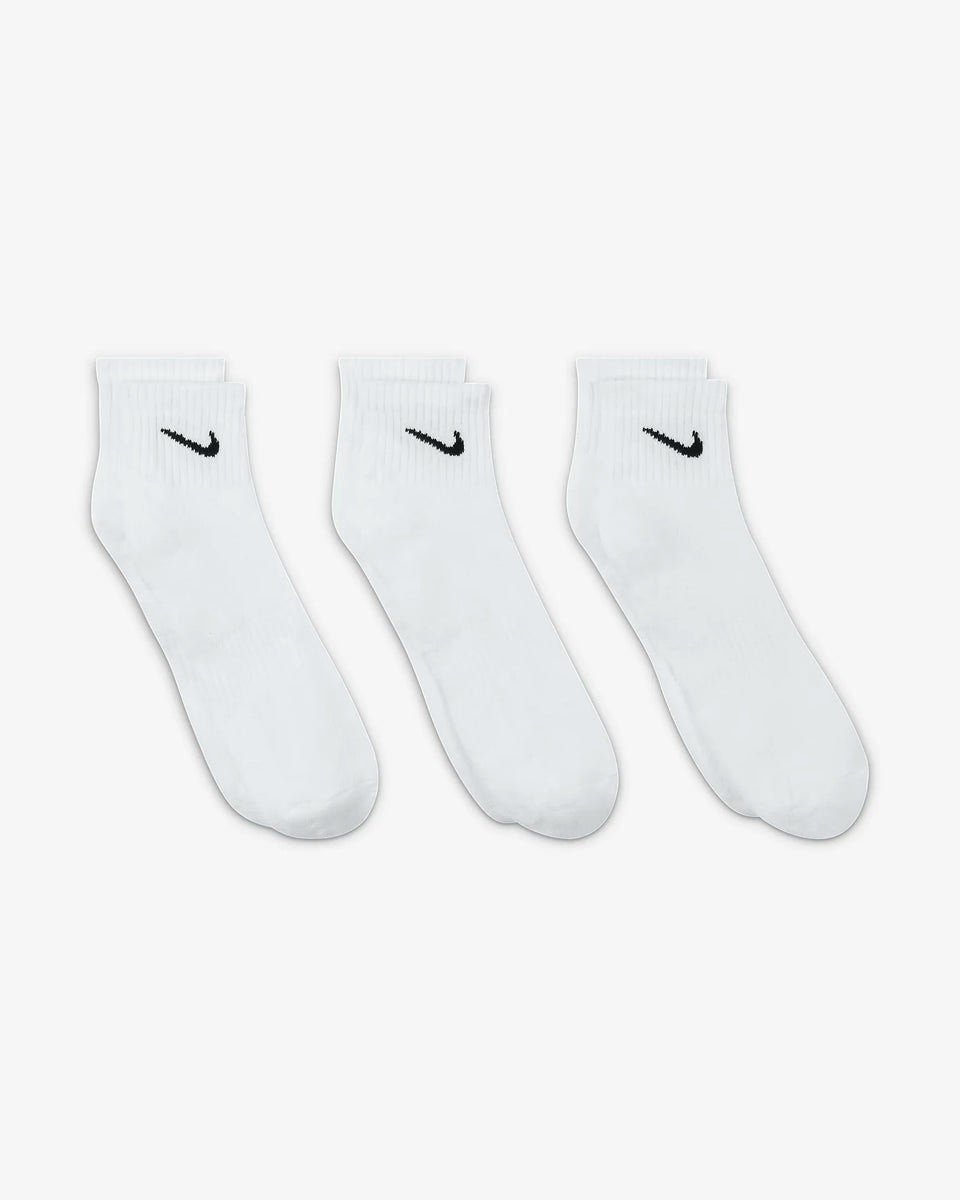 Nike Everyday Cushioned Training Ankle Socks (3 Pairs) - White/Black