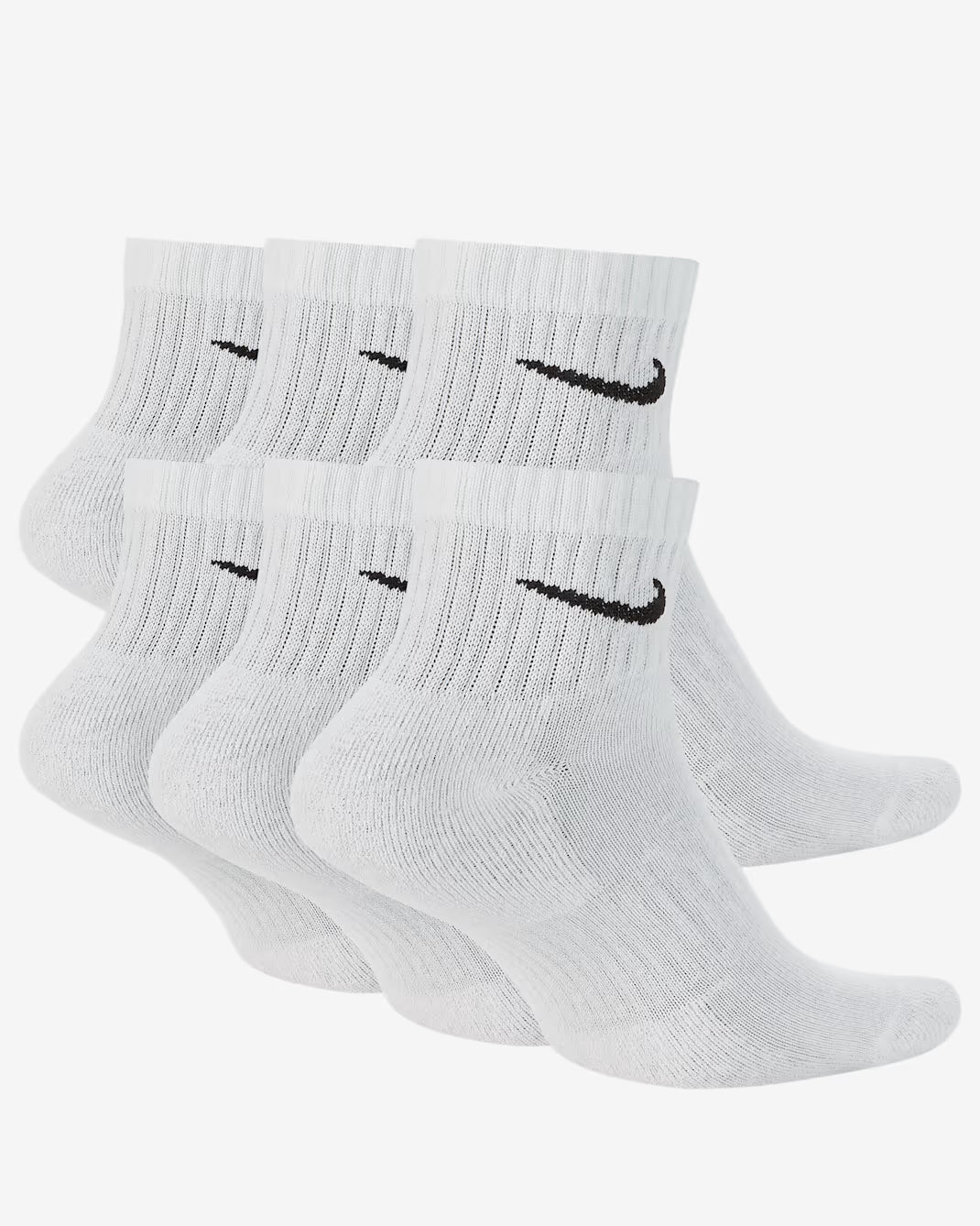 Nike Everyday Cushioned Training Ankle Socks (6 Pairs) - White/Black - Stencil