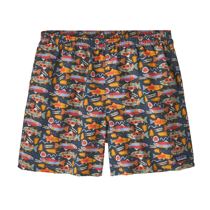 Patagonia Men's Baggies™ Shorts - 5" - Salmon Energy: Old Growth Green - Stencil