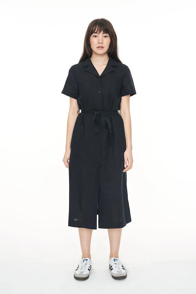 Huffer Lin-In SS Daze Midi Dress - Black