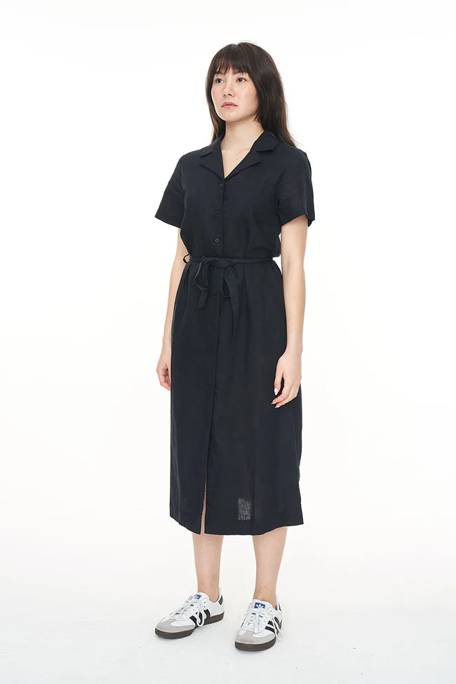 Huffer Lin-In SS Daze Midi Dress - Black