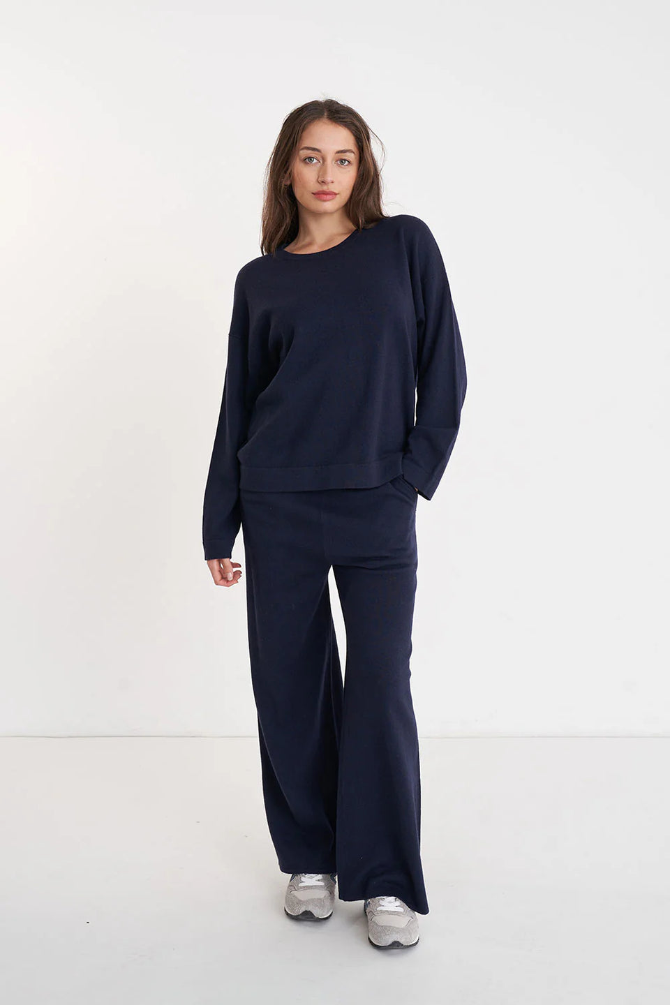 Huffer Merino Neve Crew - Midnight
