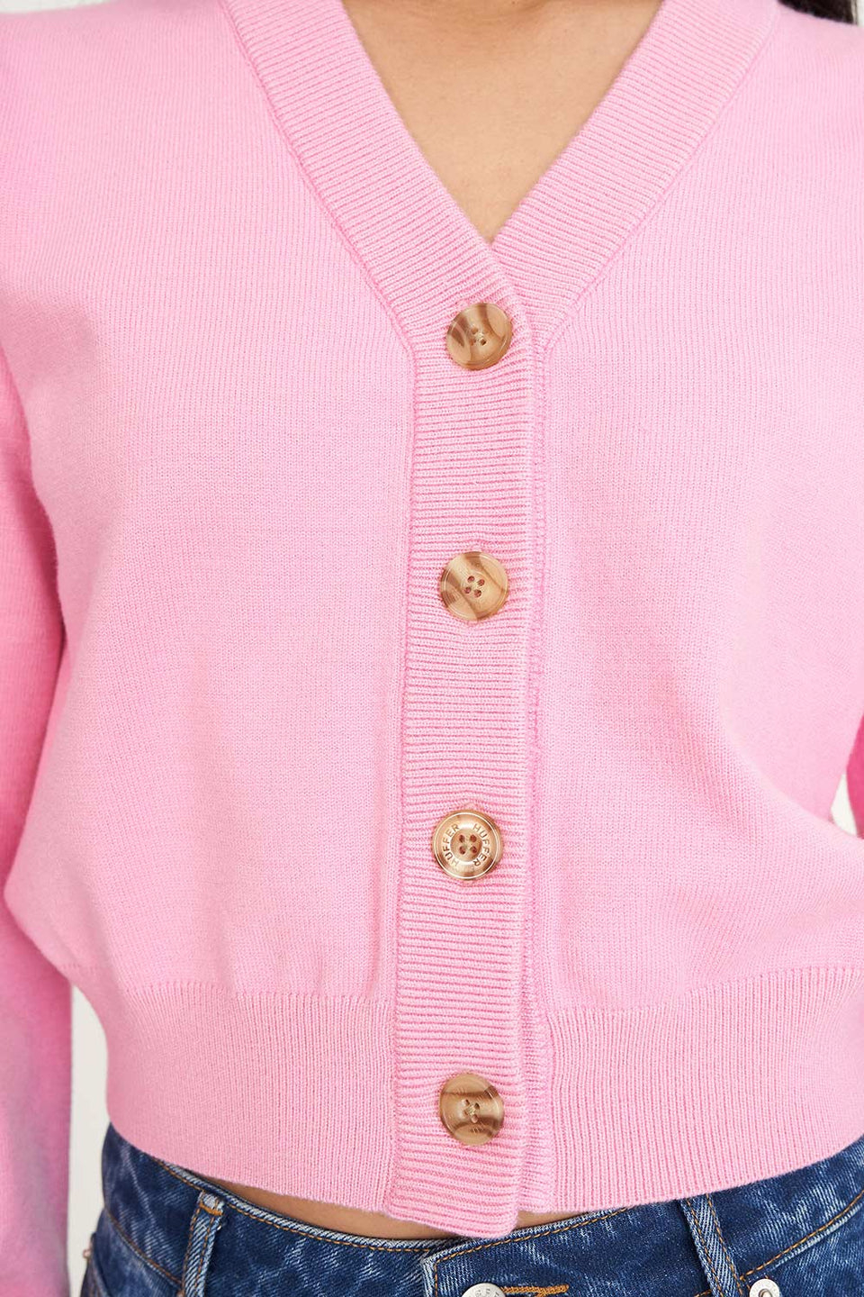 Huffer Bibi Knit Cardigan - Lychee