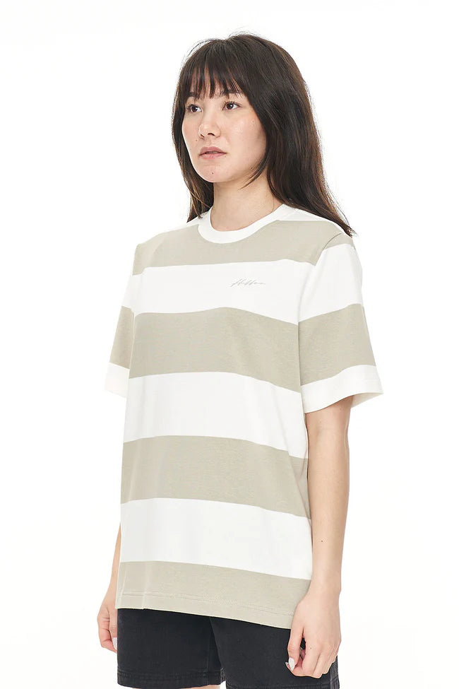 Huffer Stripe Relax Tee - Moonrock/Chalk - Stencil