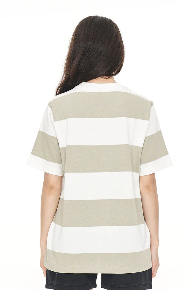 Huffer Stripe Relax Tee - Moonrock/Chalk - Stencil