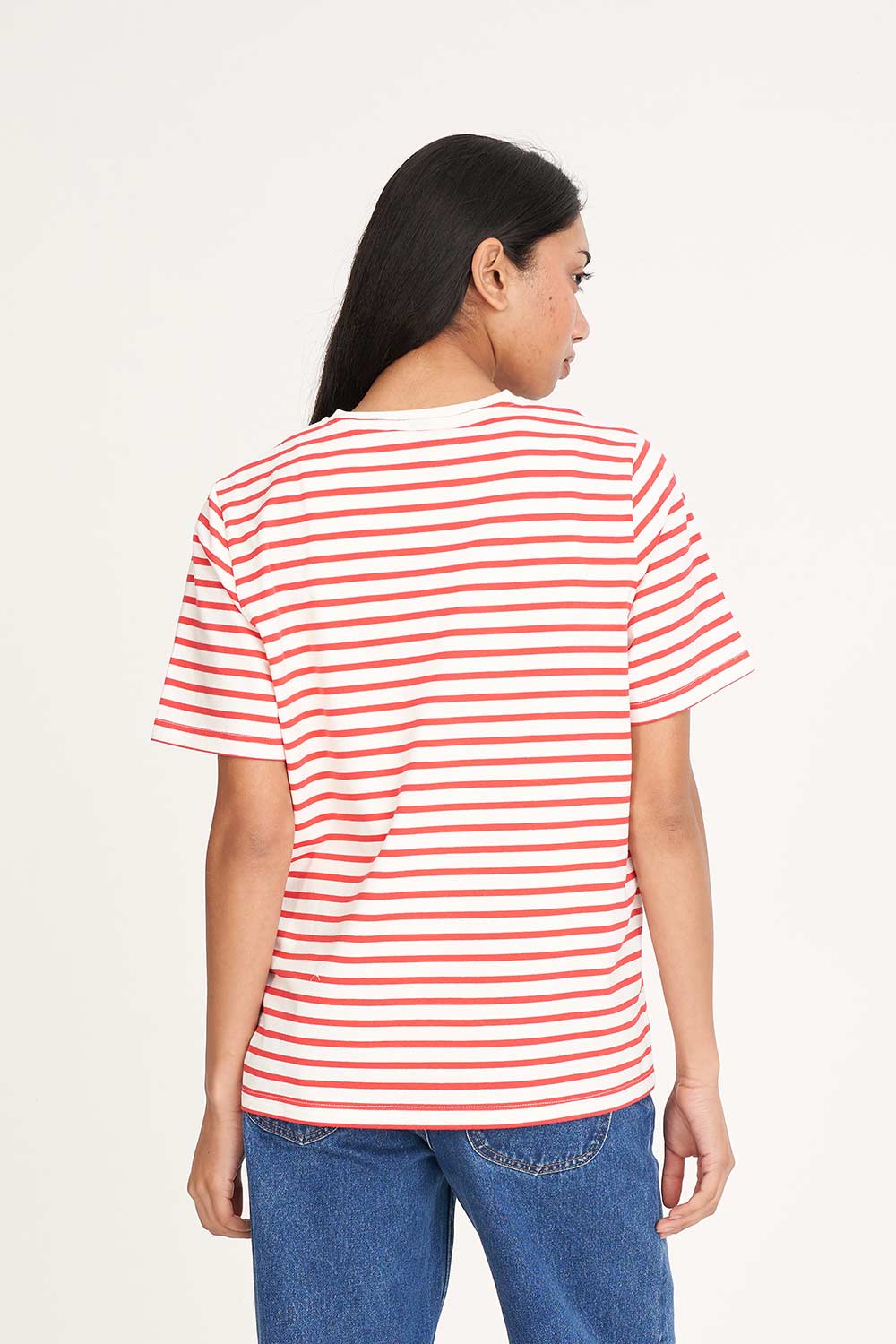 Huffer Womens Oui Oui Classic Tee - Chalk/Red