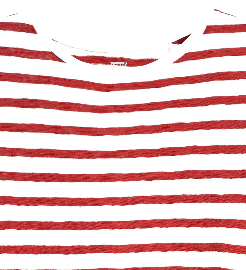Levi's Women's Margot Short Sleeve T-Shirt - Captain Stripe Scarlet Smile
