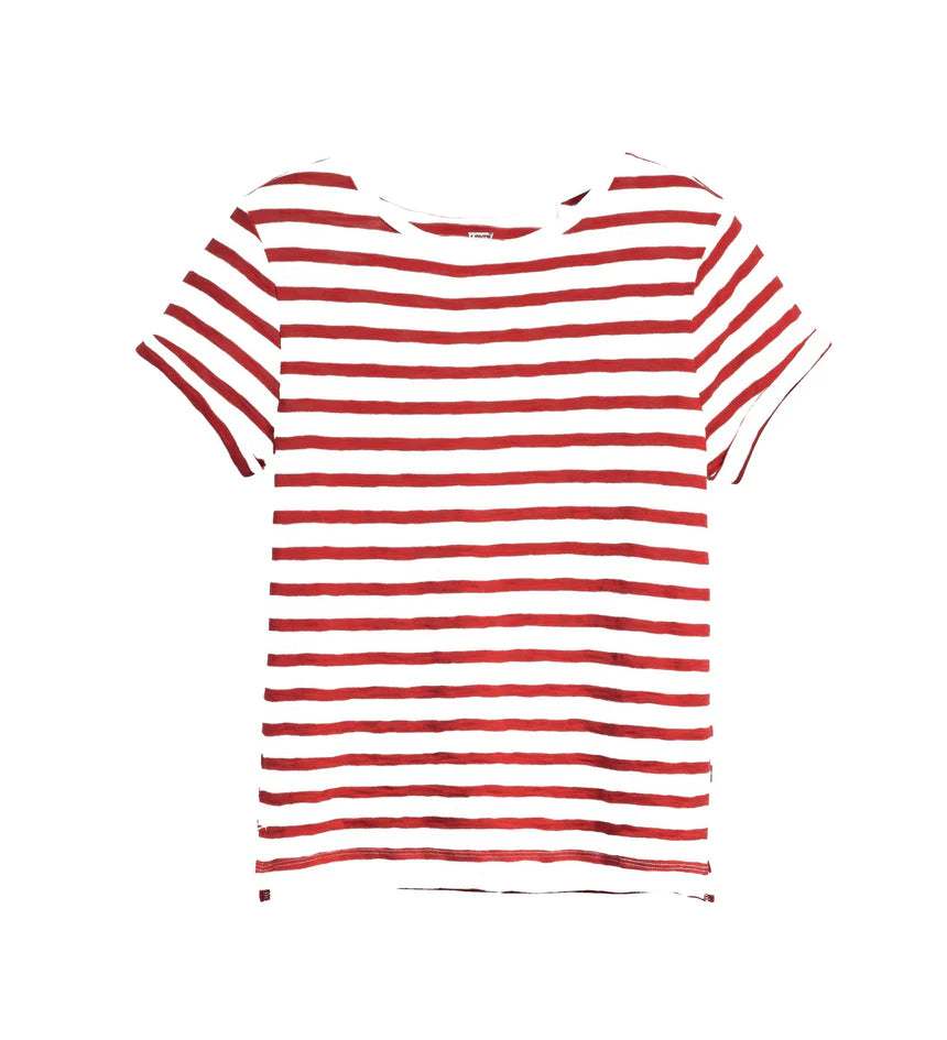 Levi's Women's Margot Short Sleeve T-Shirt - Captain Stripe Scarlet Smile