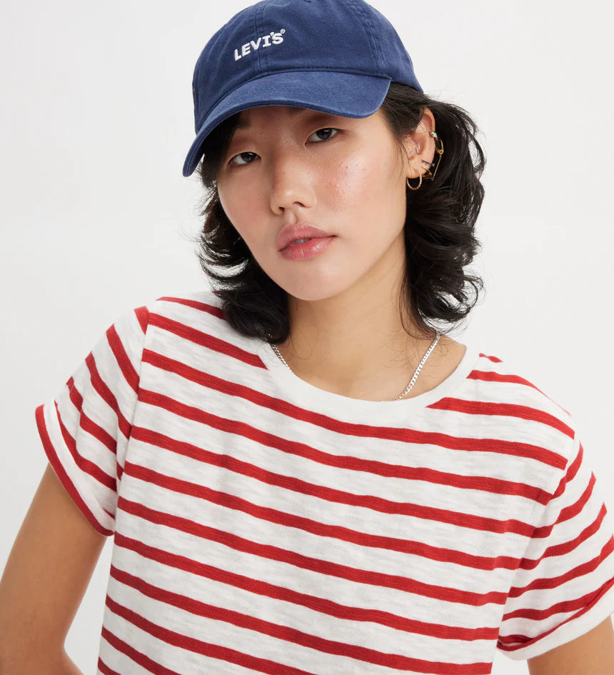 Levi's Women's Margot Short Sleeve T-Shirt - Captain Stripe Scarlet Smile