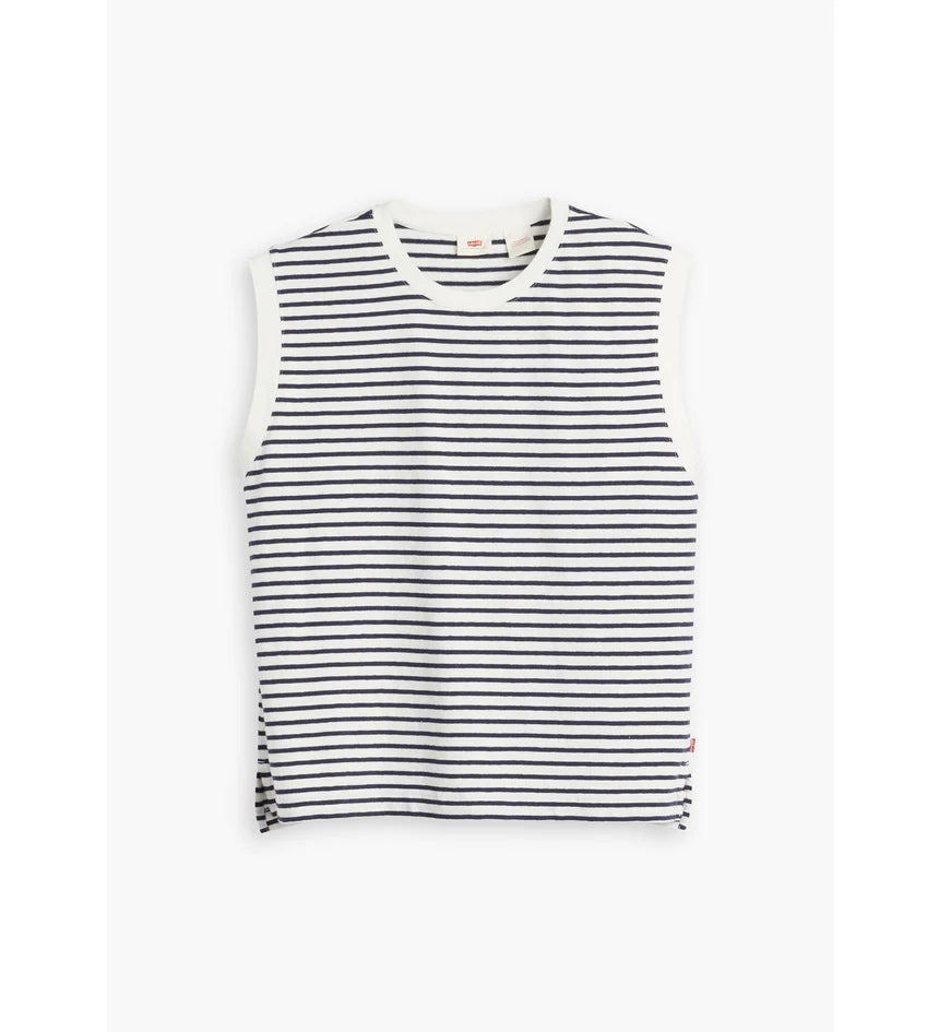Levi's Women's Boxy Tank - Emmi Stripe Peacoat Slub