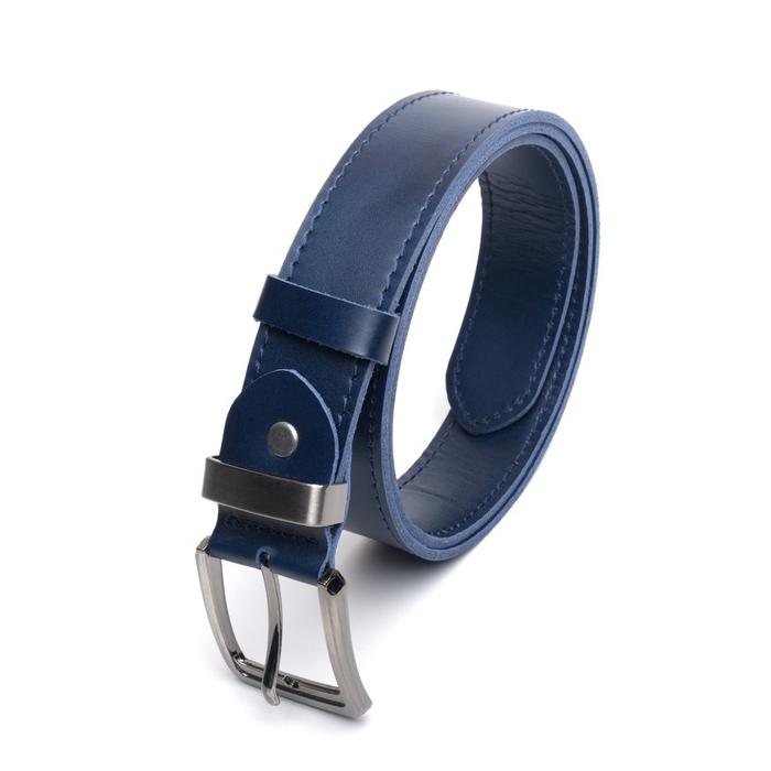 Philo Goods Double Layer Mens 4cm Leather Belt - Blue