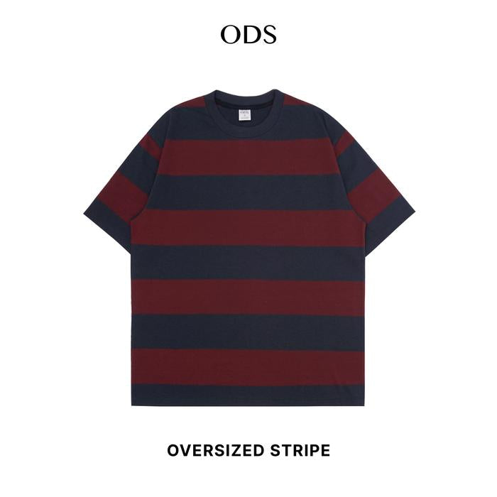 ODS Stripe Tee - Navy/Burgundy