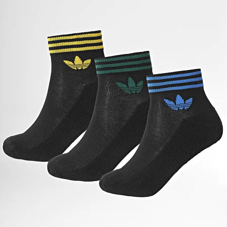 Adidas Trefoil Ankle Sock 3 Pack - Black/Multi