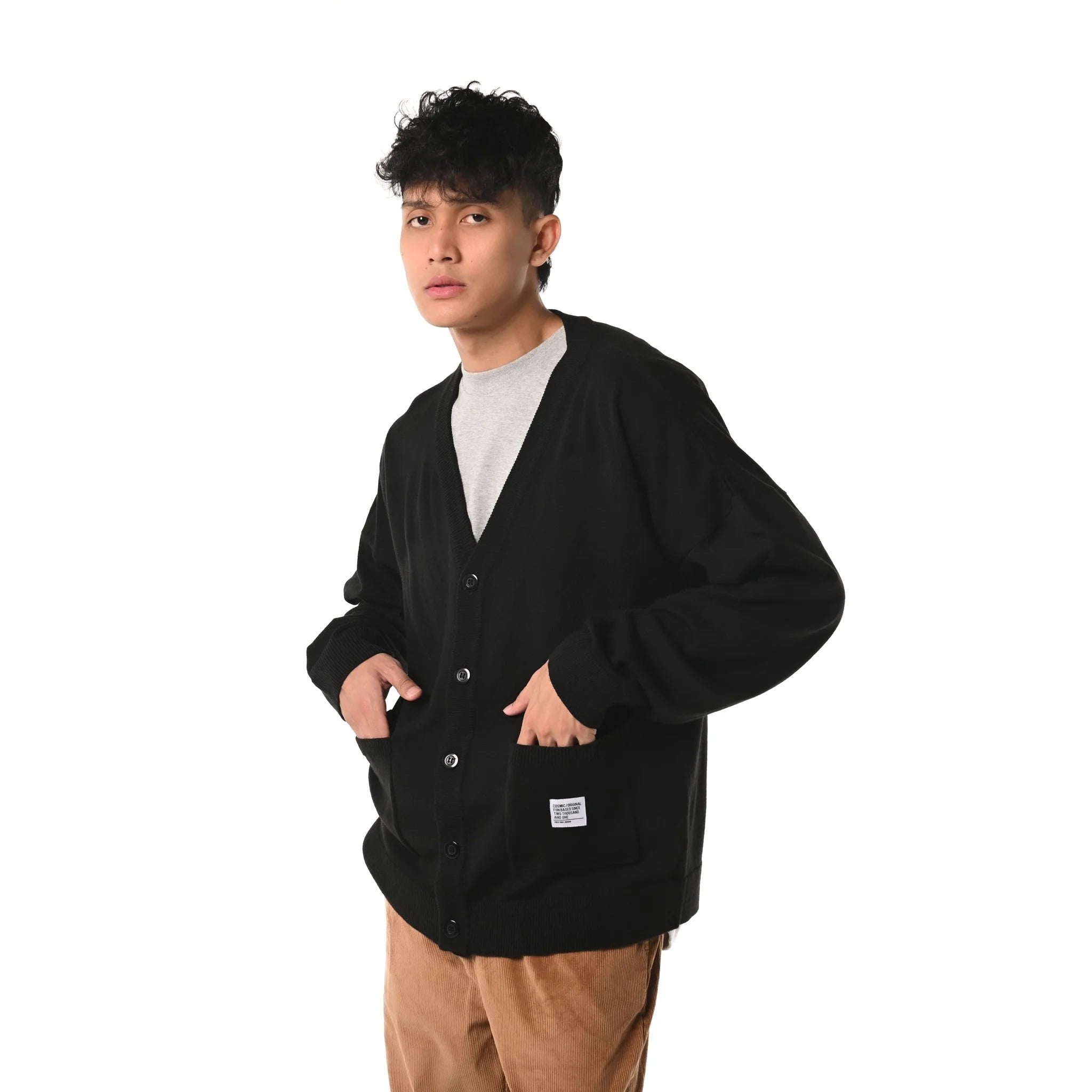 Cosmic Alfon Cardigan - Black - Stencil