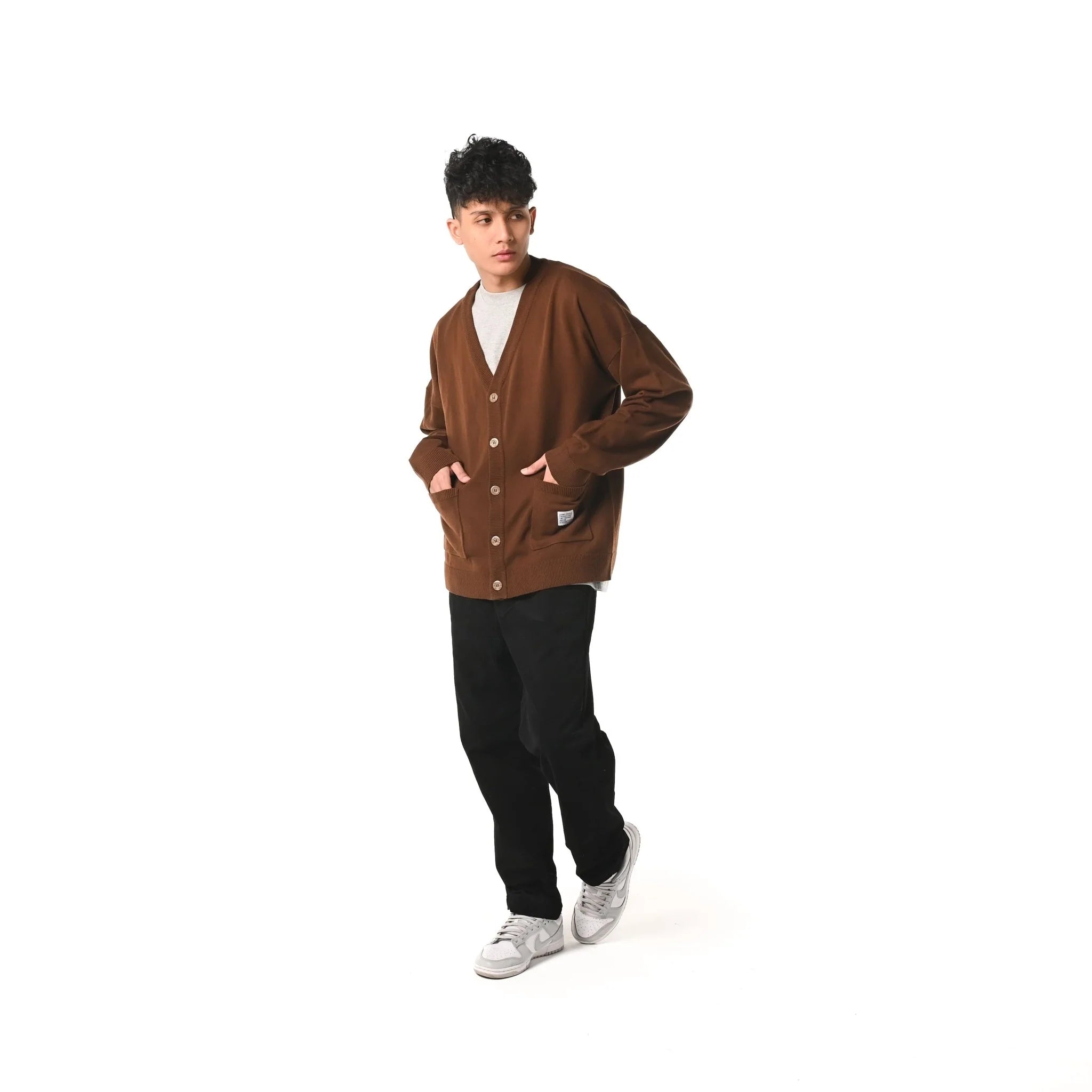 Cosmic Alfon Cardigan - Brown - Stencil