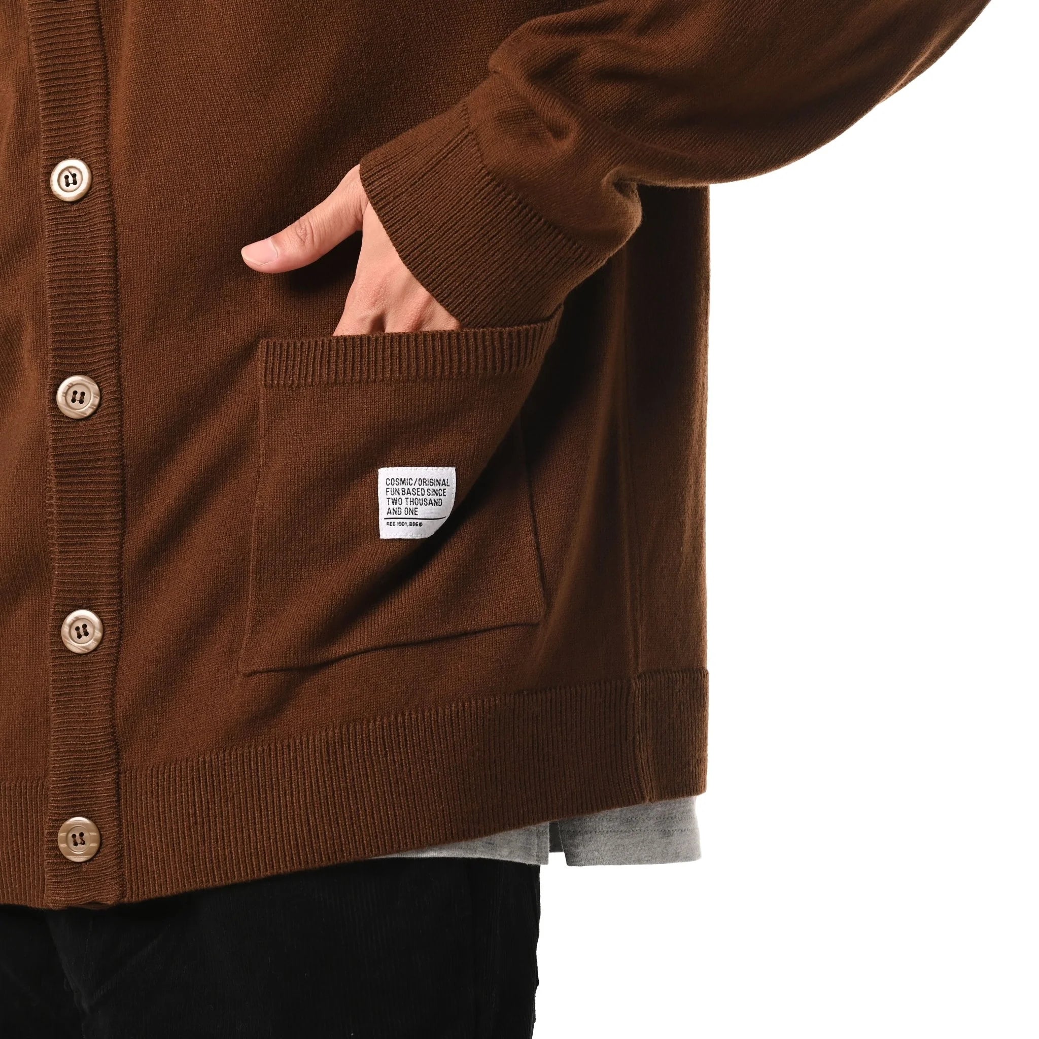 Cosmic Alfon Cardigan - Brown - Stencil