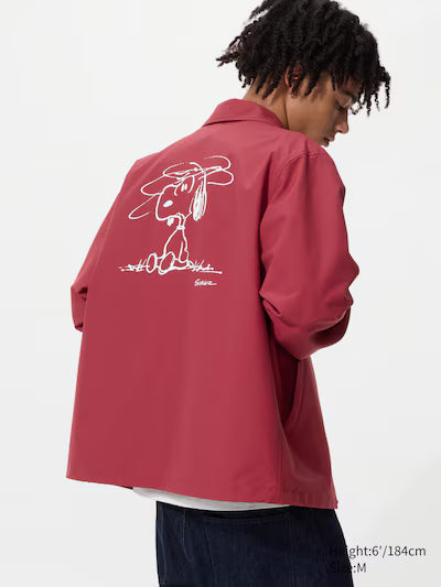 Uniqlo Peanuts Coach Jacket - 15 Red
