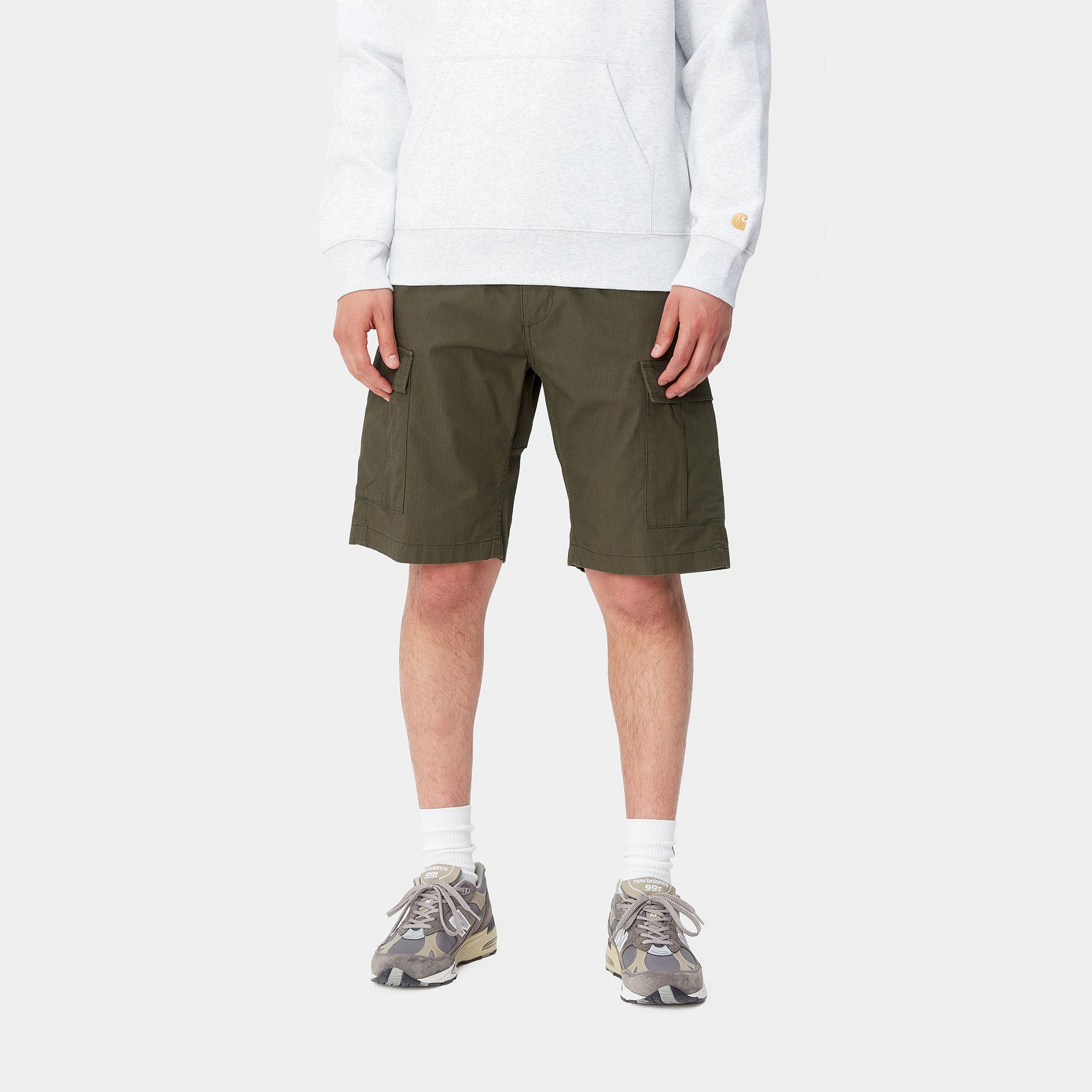 Carhartt Aviation Shorts - Cypress Rinsed - Stencil