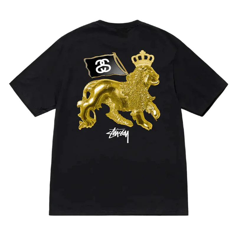 Stussy Gold Lion SS Tee Black