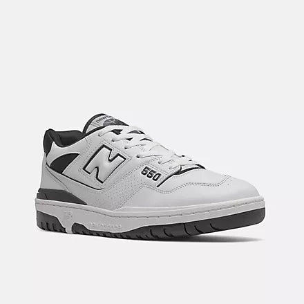 New Balance 550 White with Black - Stencil