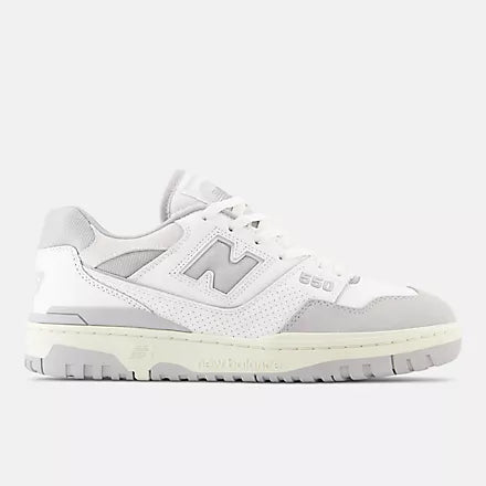 New Balance 550 White with raincloud and reflection - Stencil