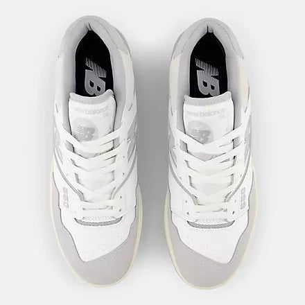 New Balance 550 White with raincloud and reflection - Stencil