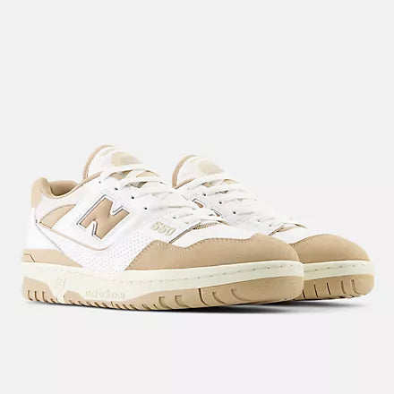 New Balance 550 White with incense and driftwood - Stencil