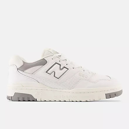 New Balance 550 White with shadow grey and summer fog - Stencil