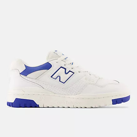 New Balance 550 White with cobalt and summer fog