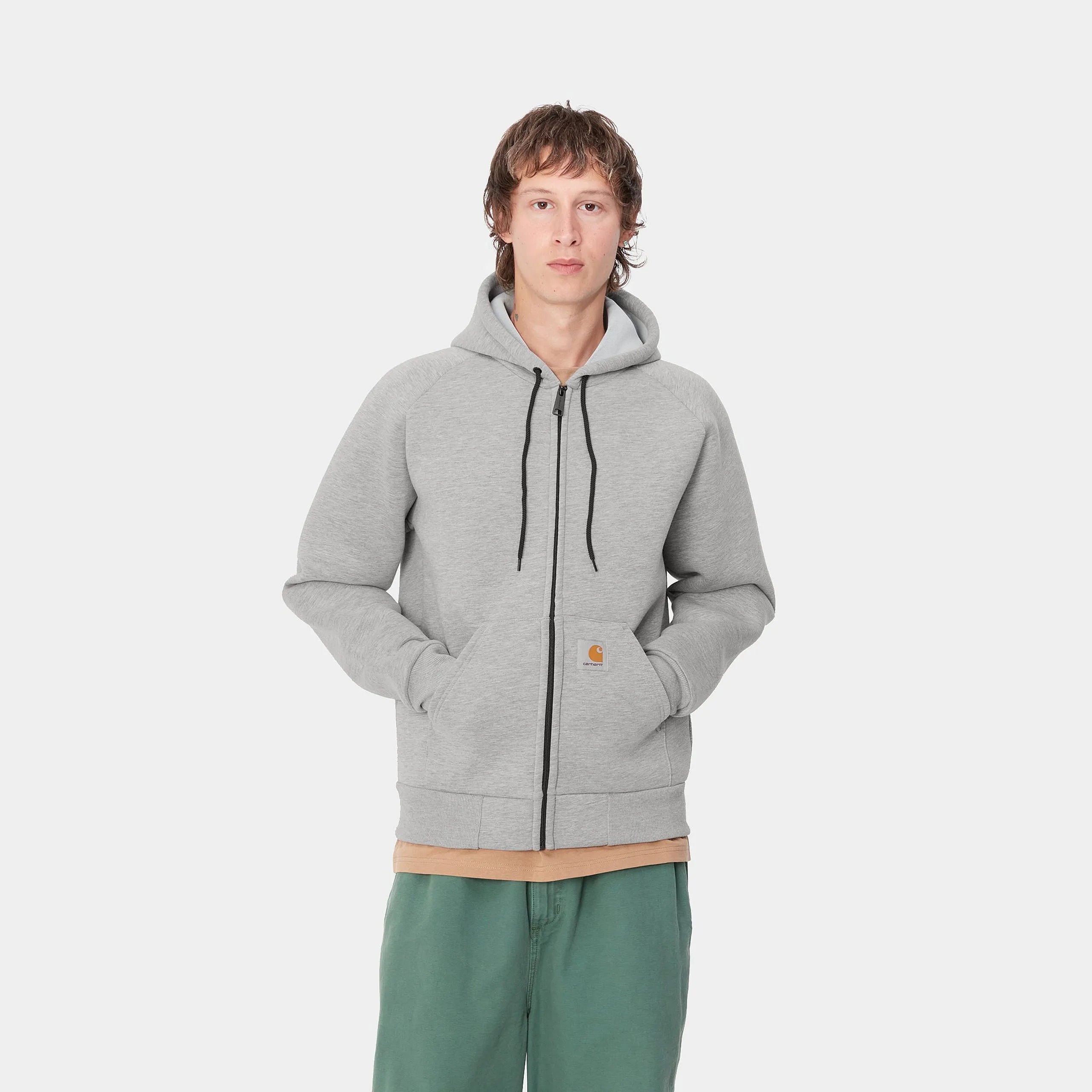 Carhartt Car-Lux Hooded Jacket - Grey Heather - Stencil
