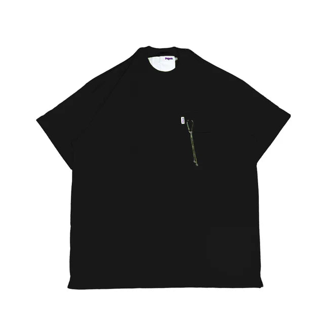 Paper Carabiner Tee - Black - Stencil