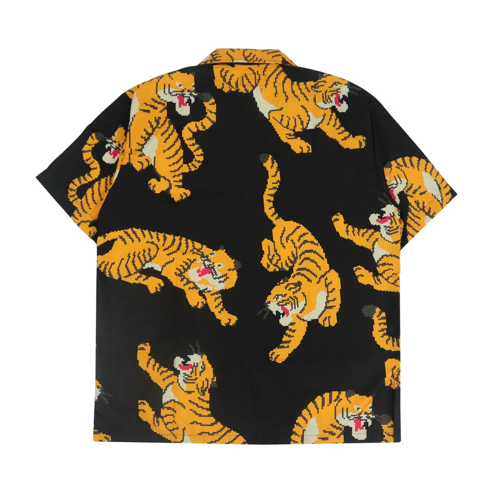 Cosmic Tiger Pixel Shirt - Black