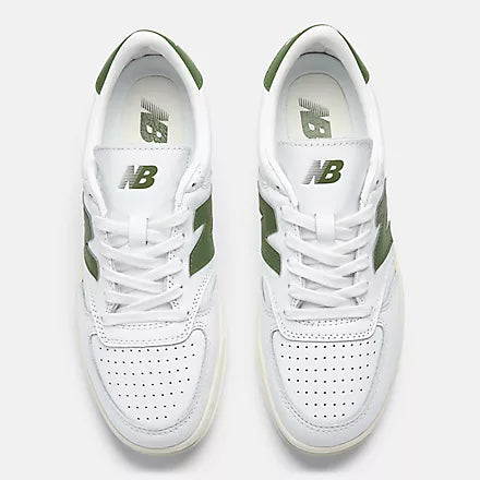 New Balance T500 White / Dark Alpine Green - Stencil