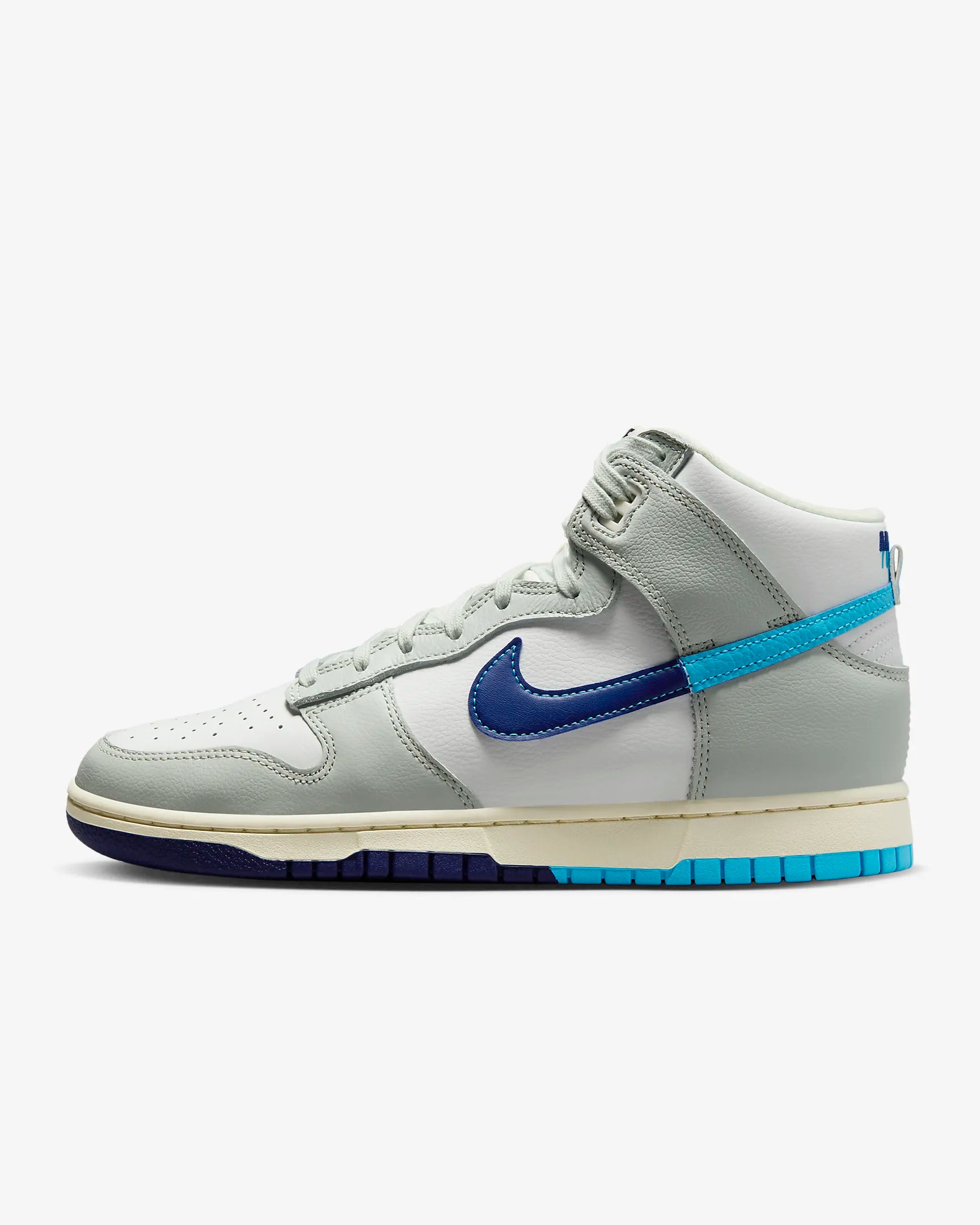Nike Dunk Hi Retro SE - Summit White/Deep Royal Blue/Light Silver/Baltic Blue - Stencil