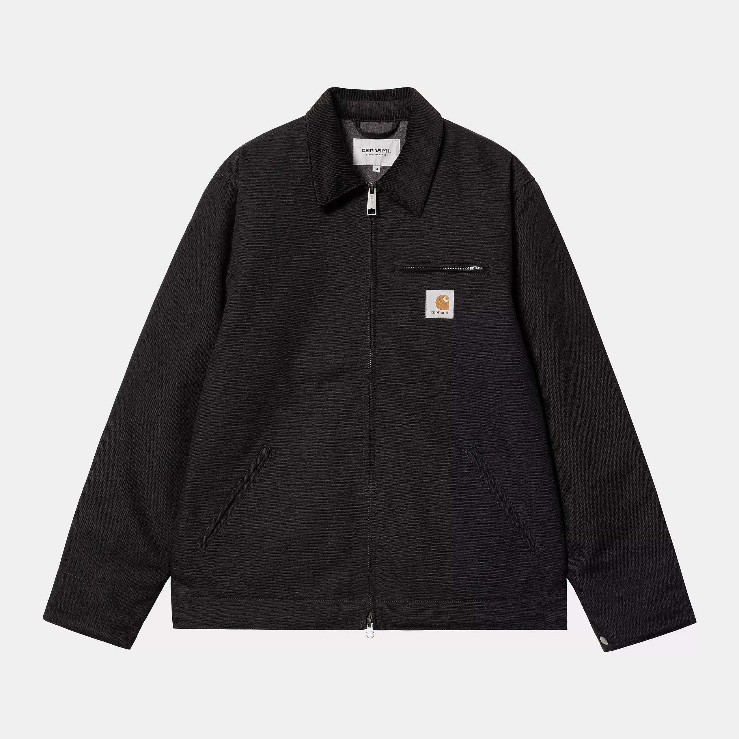 Carhartt Detroit Jacket - Black / Black Rigid Blanket Lined - Stencil