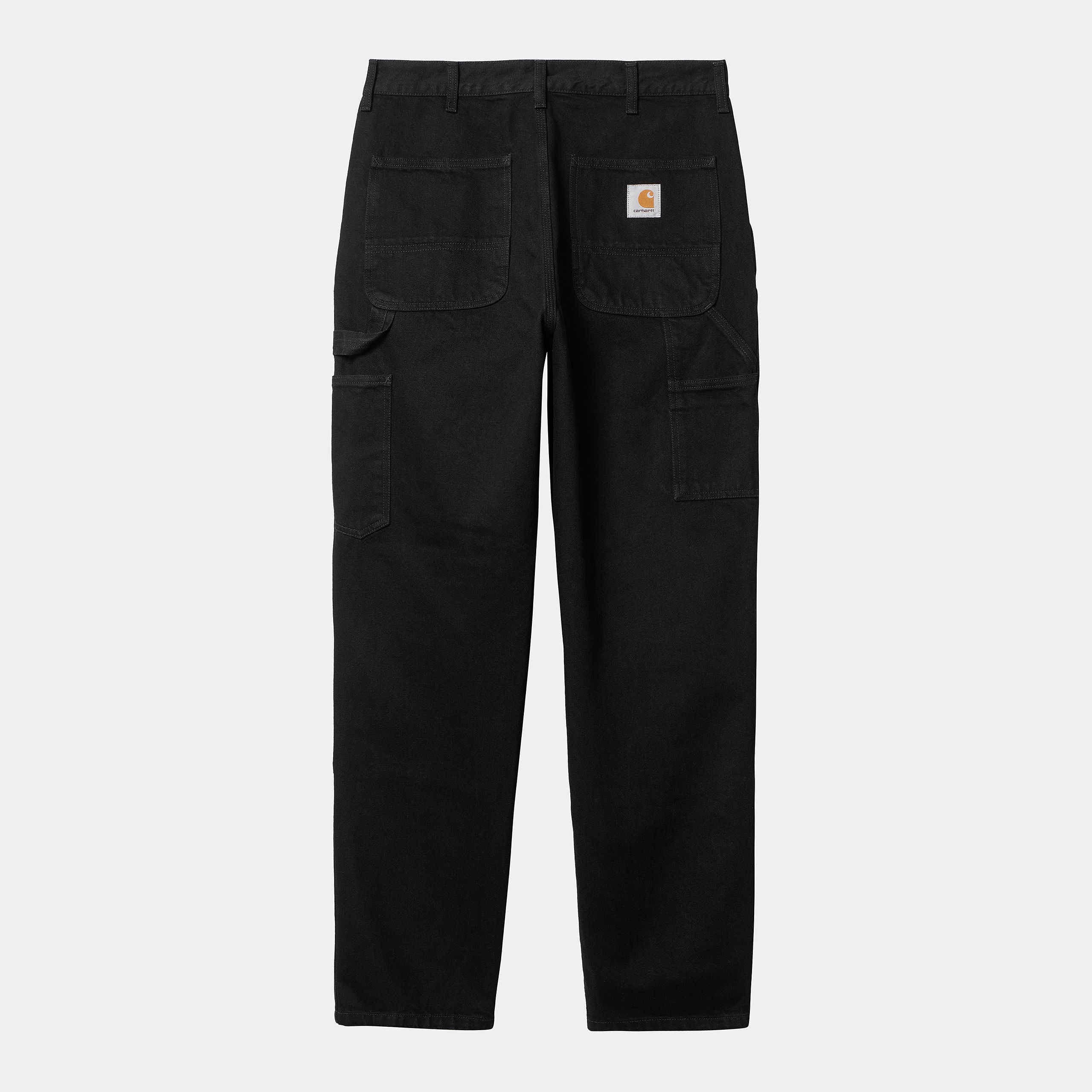 Carhartt Double Knee Pants - Black Rinsed Denim - Stencil