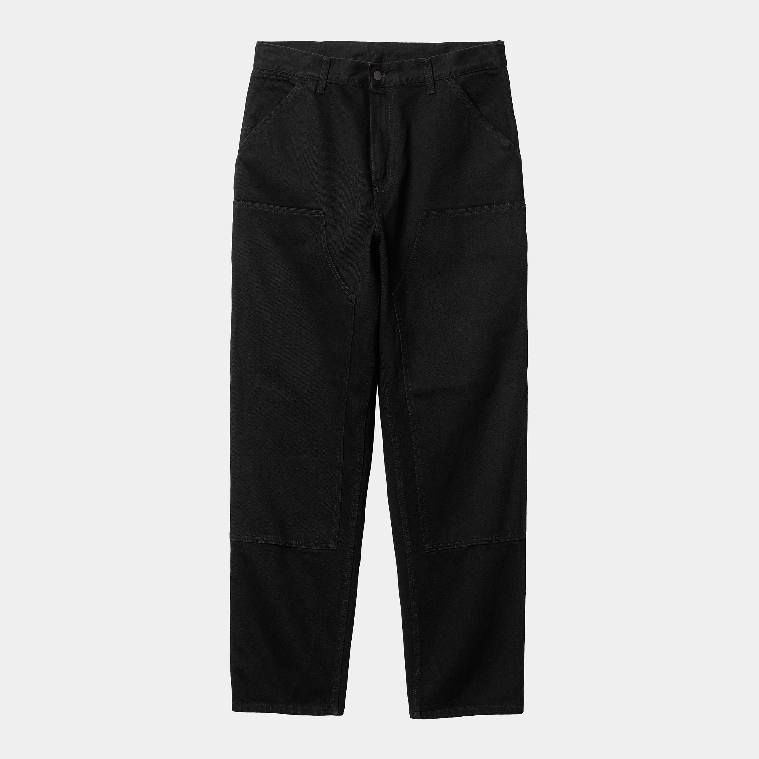 Carhartt Double Knee Pants - Black Rinsed Denim - Stencil
