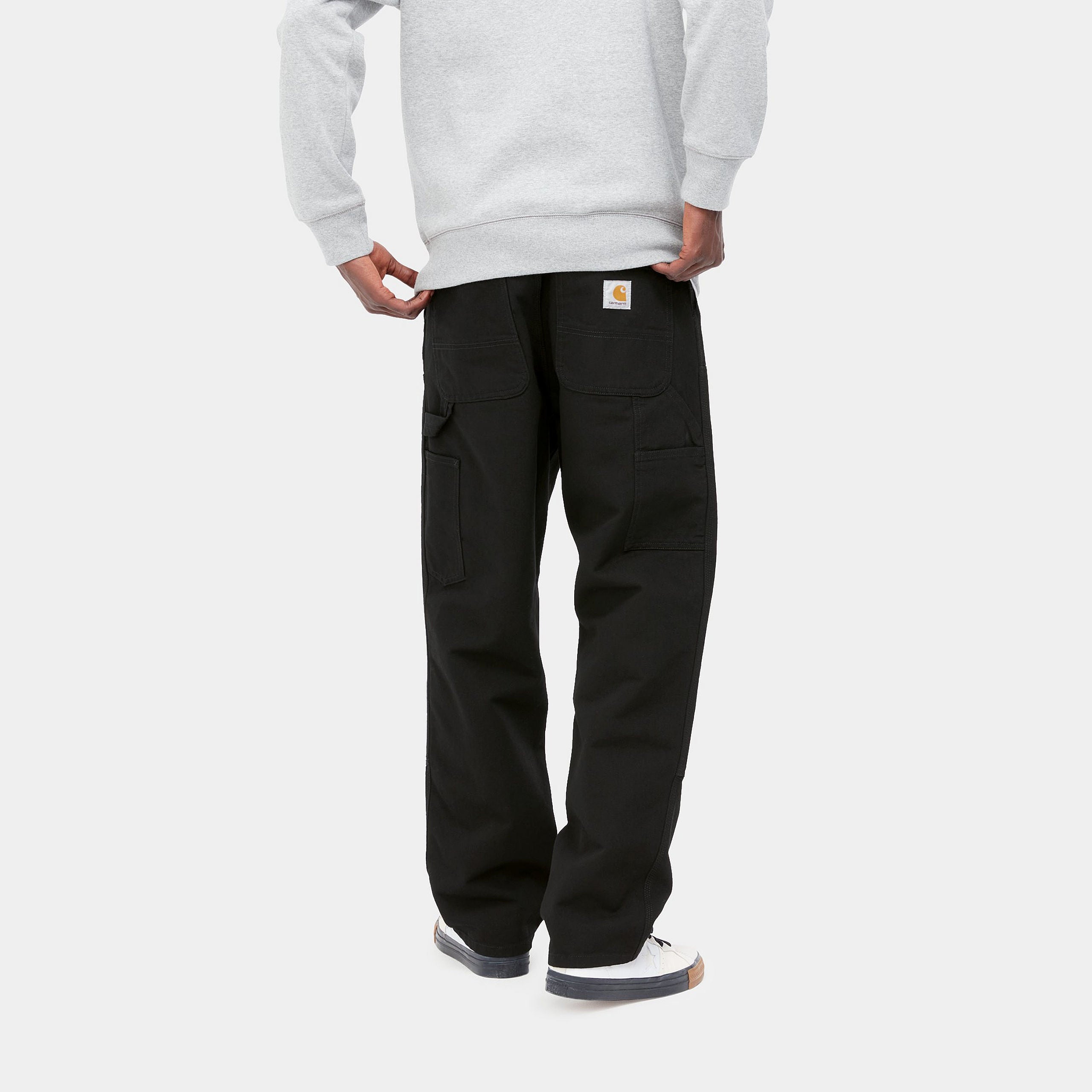 Carhartt Double Knee Pants - Black Rinsed - Stencil