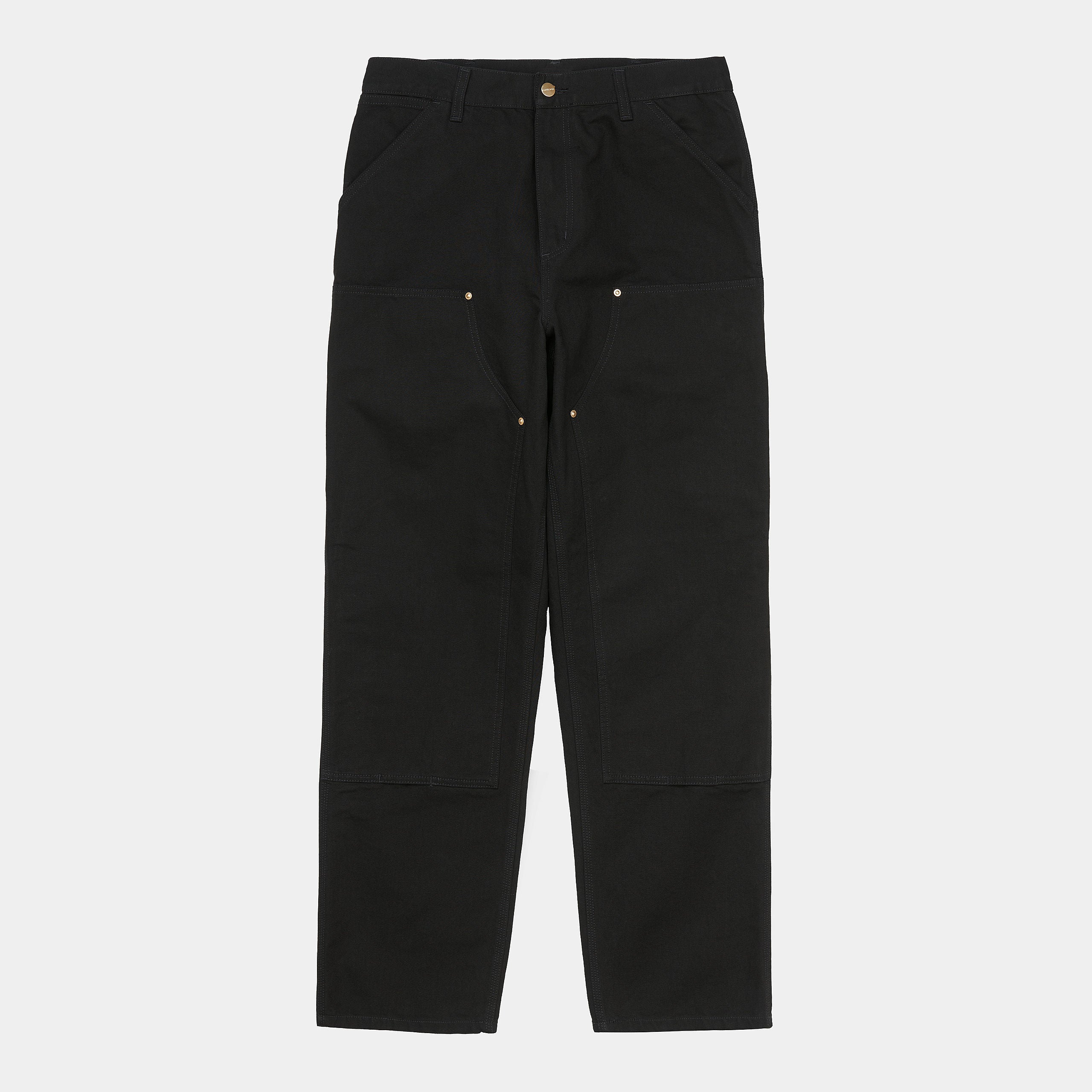 Carhartt Double Knee Pants - Black Rinsed - Stencil