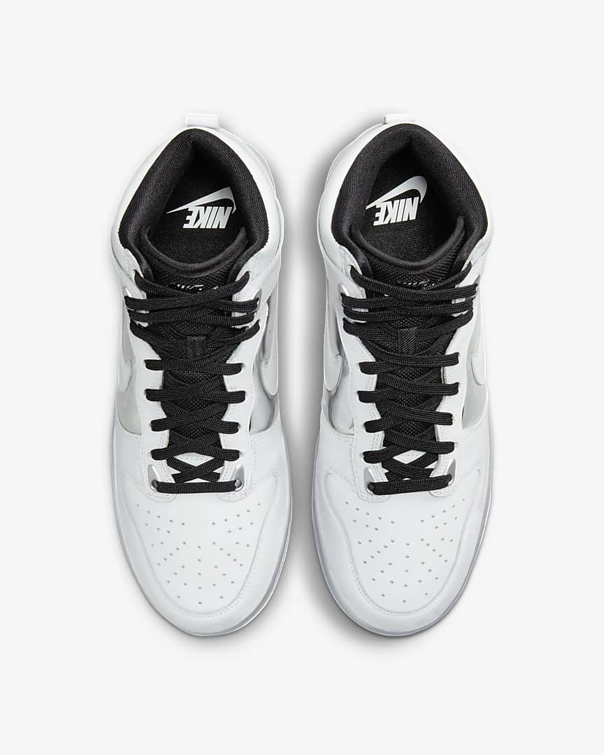 Nike W Dunk Hi SE - White / Metallic Silver / Black - Stencil
