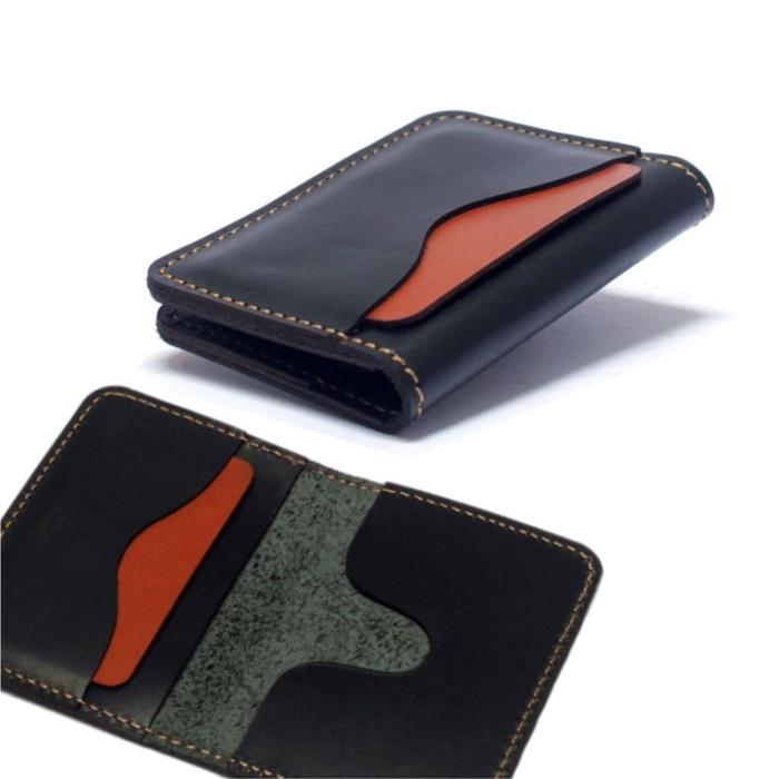 Philo Goods 2 Tone Card Wallet - Black / Tan