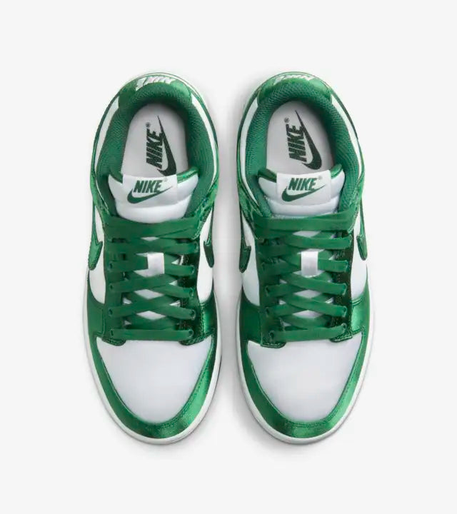 Nike Women's Dunk Low Ess Satin White/Team Green - Stencil