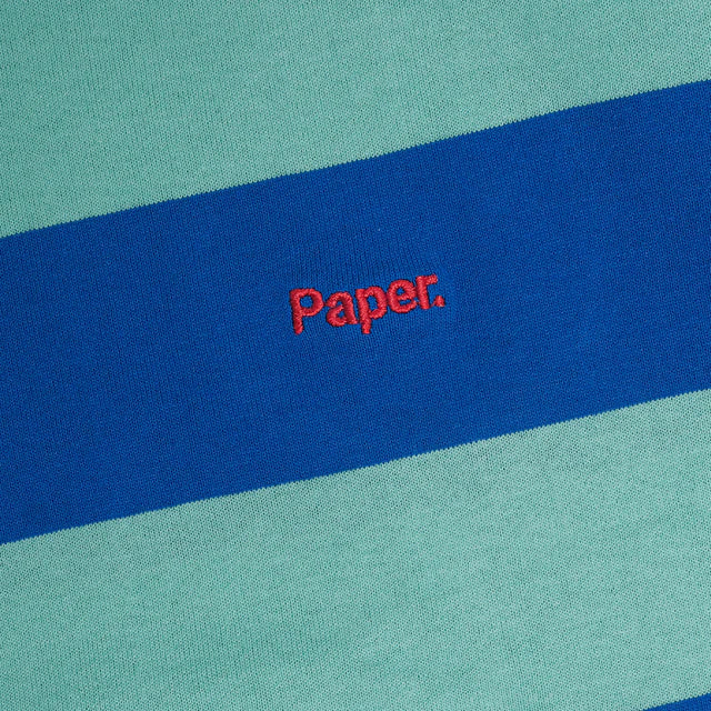 Paper Basic Stripe Tee - Green Stripe Blue Blue