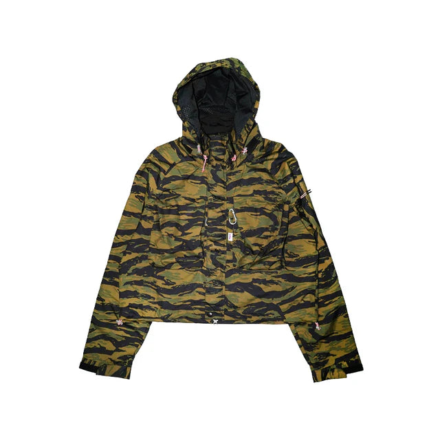 Paper Wading Crop Jacket - Tiger Camo Green