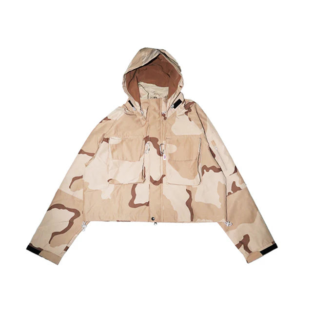 Paper Wading Crop Jacket - Camo Brown