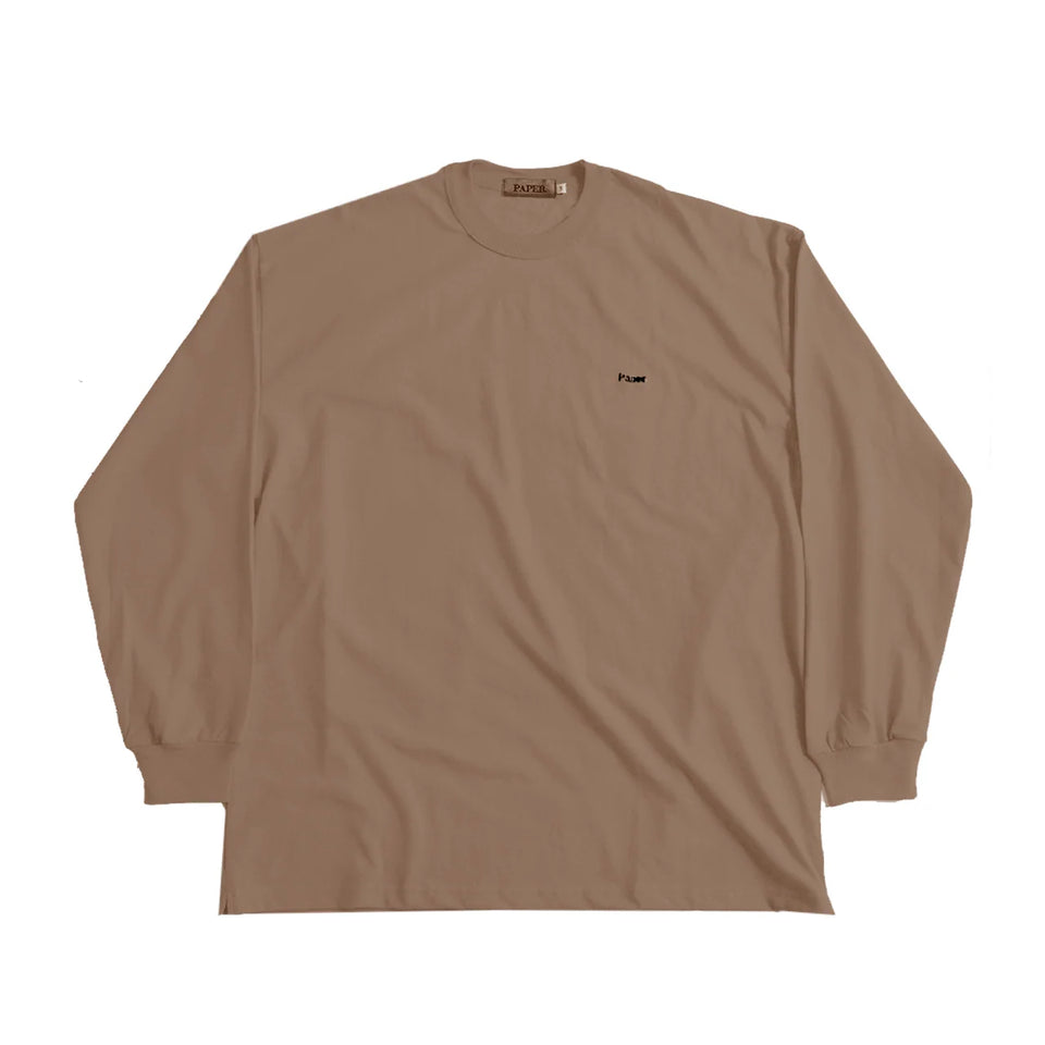 Paper Embo Long Tee - Brown