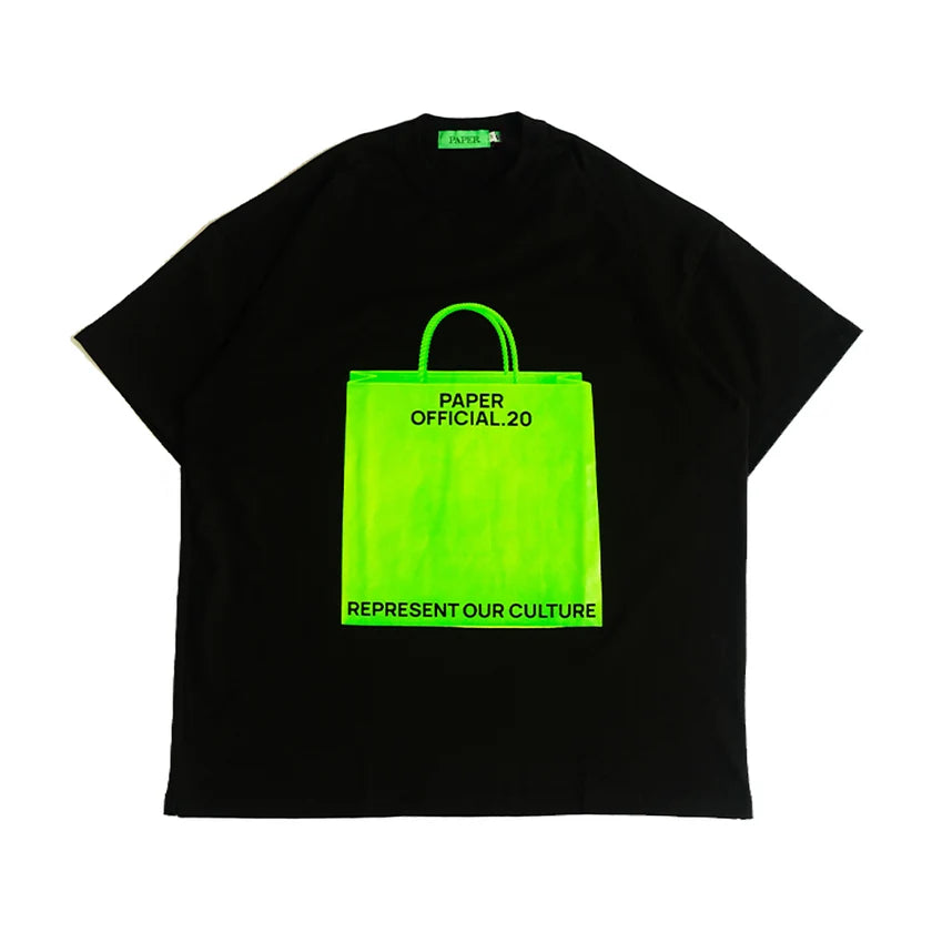Paper Paperbag Tee - Black - Stencil